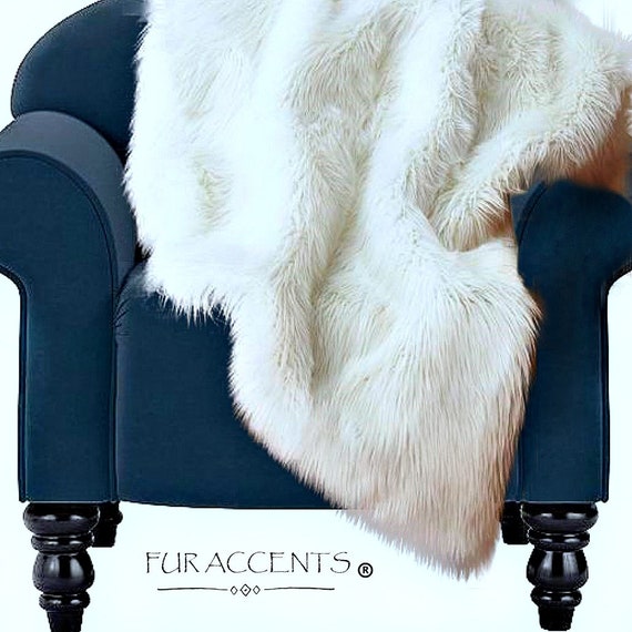 Fur Accents Faux Fur Throw Blanket, Soft Bunny Fur, Rabbit Fur, Minky Fur, Color  and Sizes available, Cuddle Minky Lining