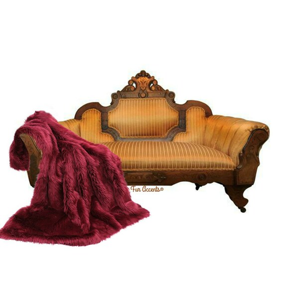 Plush Faux Fur Throw Blanket - Bedspread -  Comforter or Duvet - 25 New Colors - Shag Luxury Fur - Minky Cuddle Lining - Fur Accents - USA
