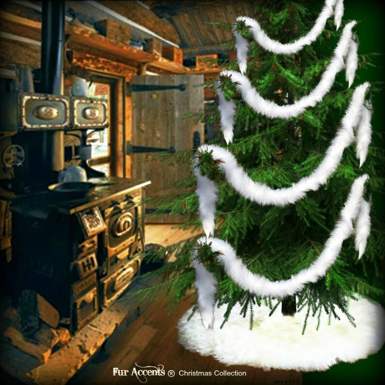 Faux Fur Christmas Tree Garland Shaggy Faux Snow Sheepskin Etsy