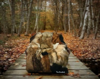 Handmade Patchwork Faux Fur Chair Cover, One-of-a-Kind Throw
