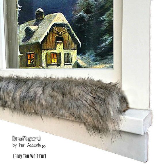 Draft Stopper - Draftgard for Doors and Windows - Faux Fur Designer Draft Guard - Old House Decor -Draft Guards by Fur Accents USA