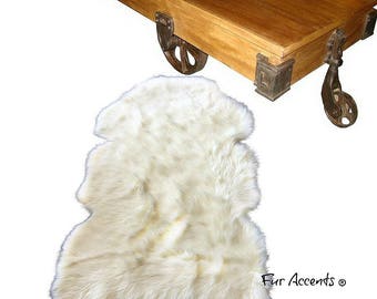 Plush Faux Sheepskin Rug – Shaggy Fur Accent, USA Made
