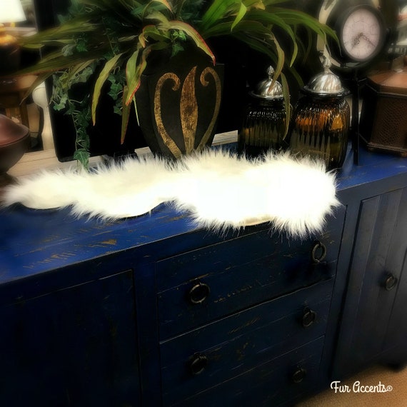 Chair Caps-Sofa  Arm Cap Set,White Faux Fur,Christmas Snow Drift,Shaggy White Faux-Snow,Holiday Decor Handmade Locally, Fur Accents-USA