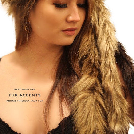 FUR ACCENTS Exotic Faux Fur Scarf - Boa Mink - Wrap - Stole - Cape - Collar - Shrug - Scarves