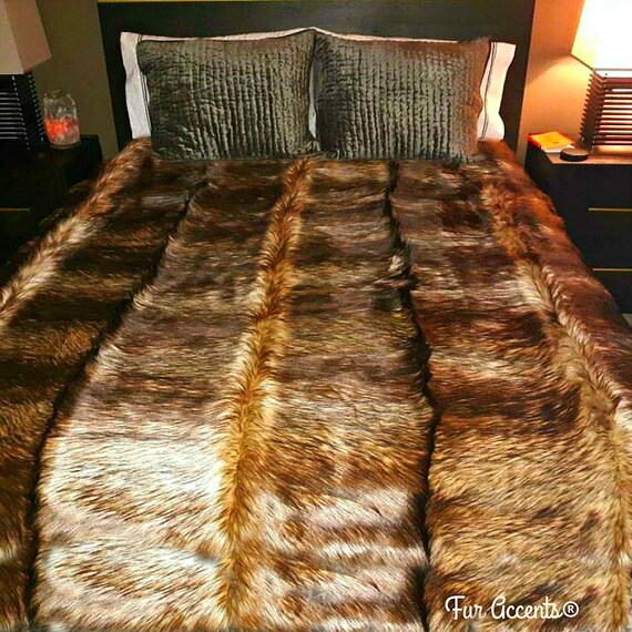 Plush Faux Fur Throw Blanket Bedspread 