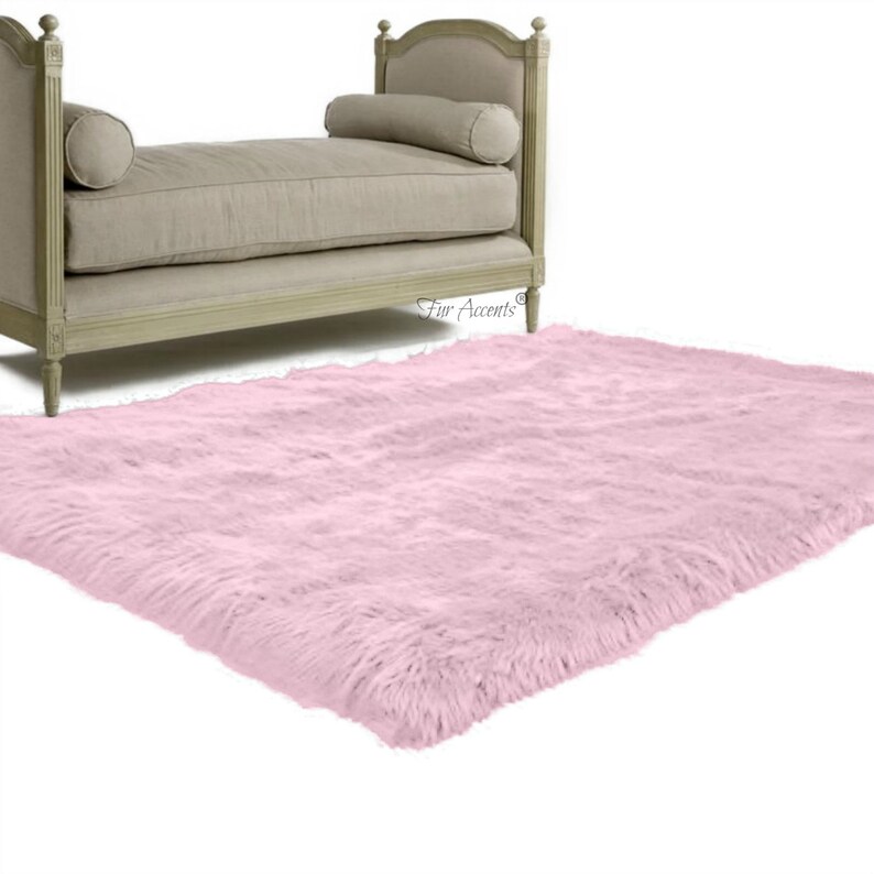 Plush Faux Fur Area Rug Shaggy Thick Sheepskin Rectangle Shape Pelt