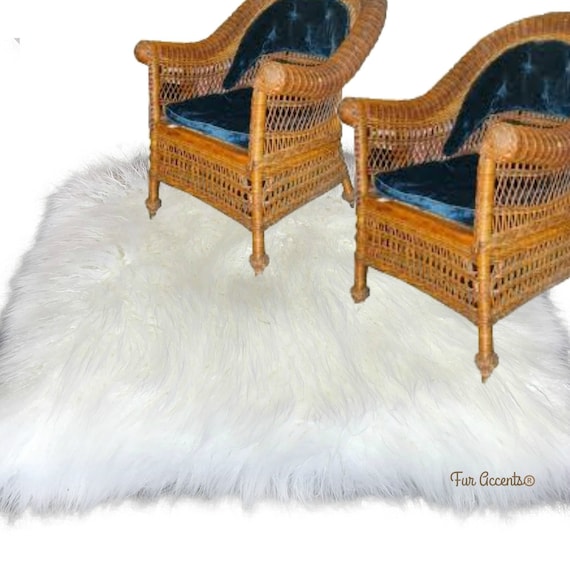 Extraordinary Faux Fur Area Rug - Shaggy Thick Shag  Carpet - Sheepskin - Large and Small Sizes - 7  Colors - Art Rugs by Fur Accents USA