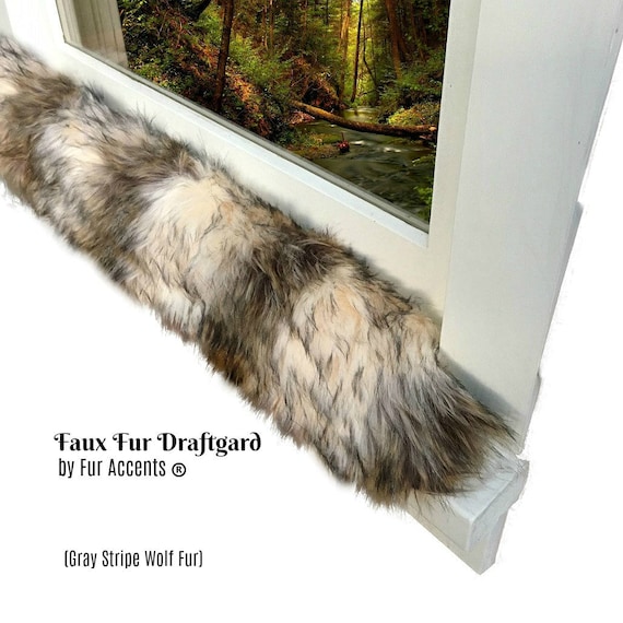 Draft Stopper - Draftgard for Doors and Windows - Faux Fur Designer Draft Guard - Old House Decor - by Fur Accents USA