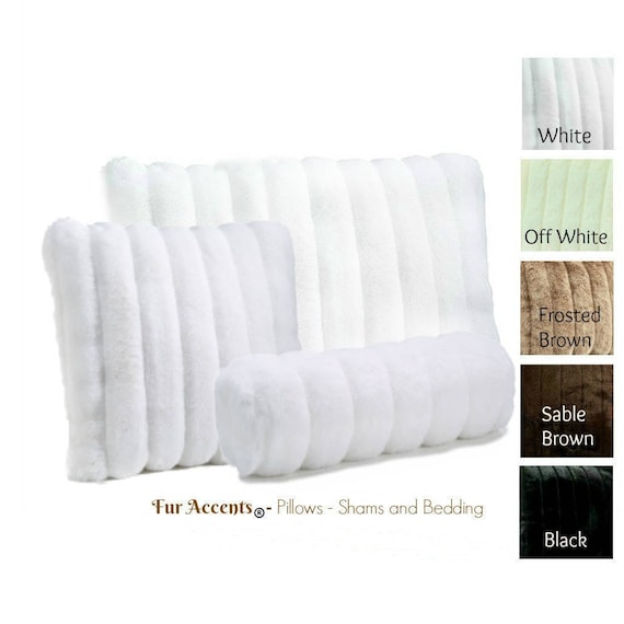 Plush Faux Fur Pillow - Sham - Cover - Luxury Chanel Mink -  New Sizes and Colors - Designer Throw - Toss -  Fur Accents USA