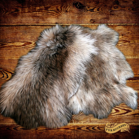 FUR ACCENTS 2 Pcs. / Faux Fur Fake Rabbit Skin Pelts / Soft Etsy