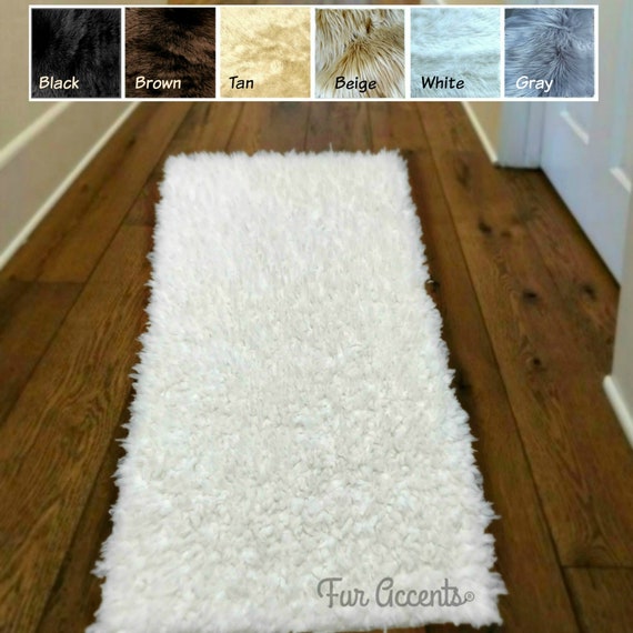 Faux Fur Carpet Runner - Shag Fur - Hallway - Bedside - Bonded Suede Lining - Fake Fur Accent Rug - Thick - Soft - Fur Accents - USA