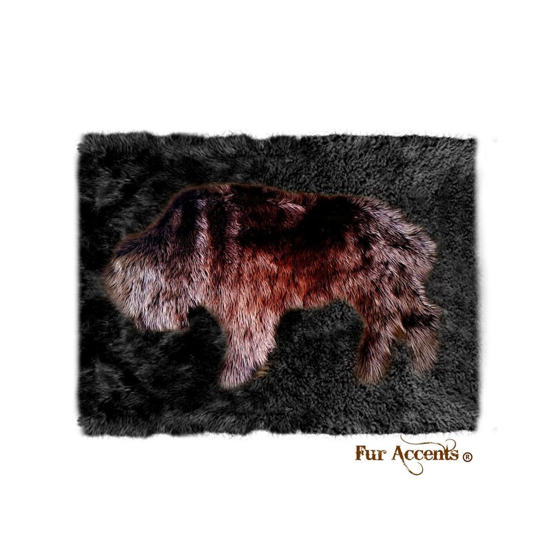 Fake Buffalo Rug Buffalo Faux Fur Area Rug – Hand Sewn Western Decor - Etsy