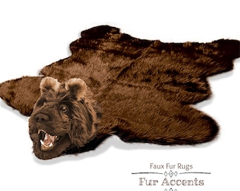 クマの毛皮のラグ - ハンドメイド - リアル - 実物大 - 高級毛皮
