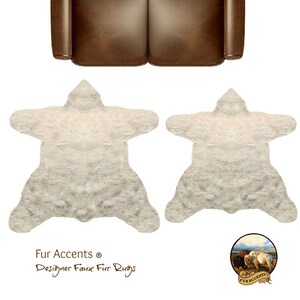 Americana Bear Skin Area Rug Plush Faux Fur Thick Fur Bonded Non Slip Back Animal Pelt Shape Designer Throw Fur Accents USA image 3