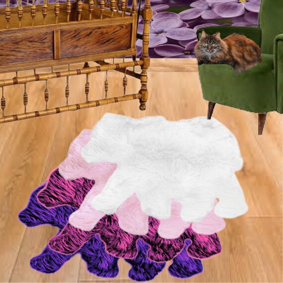 Plush Faux Fur Walking Bear Throw Rug - Luxury Fur - Pelt - Sheepskin - Nursery - Kids - Log Cabin - Lodge - Designer Throw Fur Accents USA
