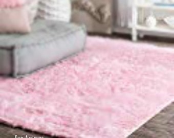 Plush Faux Sheepskin Rug – Shaggy White Fur Area Rug, USA Made