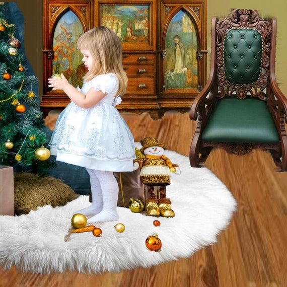 Gonna classica per albero di Natale in pelliccia sintetica