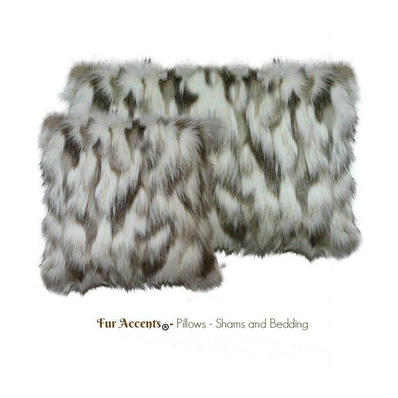 Plush Faux Fur Pillow - Sham - Cover - Exotic Tibetan Fox Fur - 3 New Sizes and Colors - Designer Throw - Toss -  Fur Accents USA
