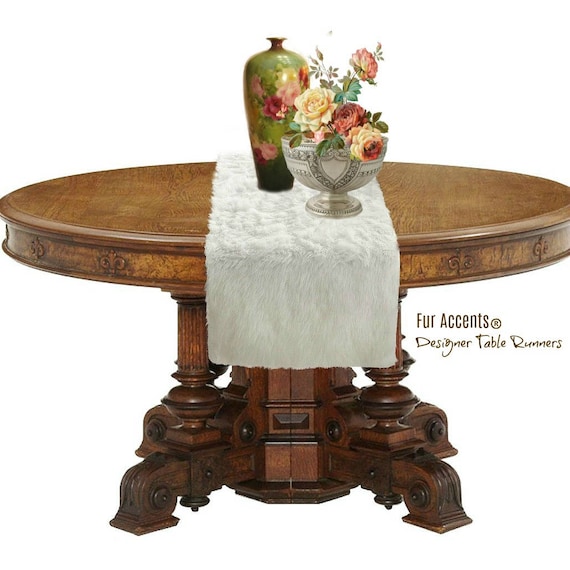 Plush Faux Fur Rectangle Doily Table Runner Luxury Fur Soft Faux Sheepskin Place Mat Table Top Decor Designer Accessories Fur Accents USA