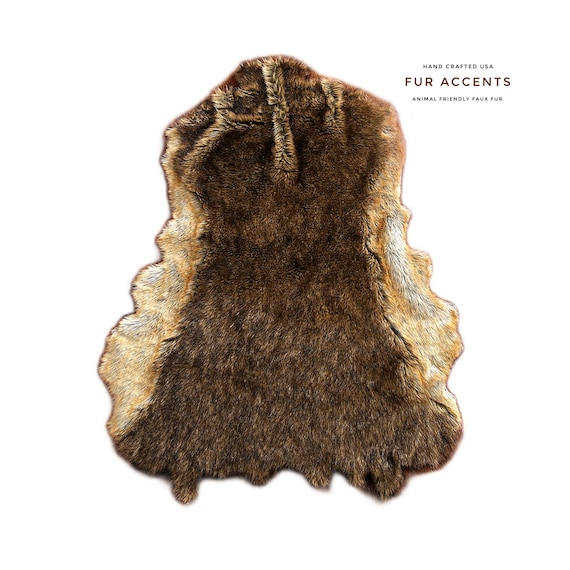 Extraordinary, Patchwork Pieced Fur Deer Skin, Bear Rug,100% Animal Friendly, One of a Kind, Throw, Original, Fur Accents,Hand Made,USA