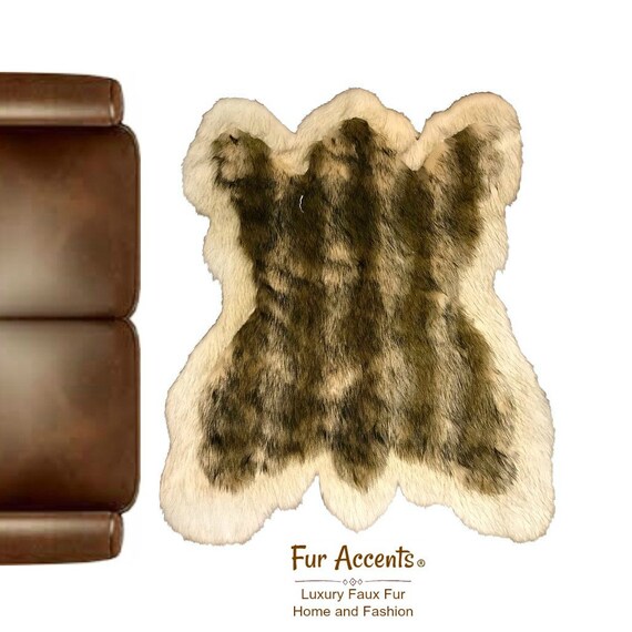 Extraordinary Faux Fur Rugs, Luxury Fur, Soft, Thick, White Border, Bear Skin Rug, Sheepskin, Designer Shag Carpet, Fur Accents USA