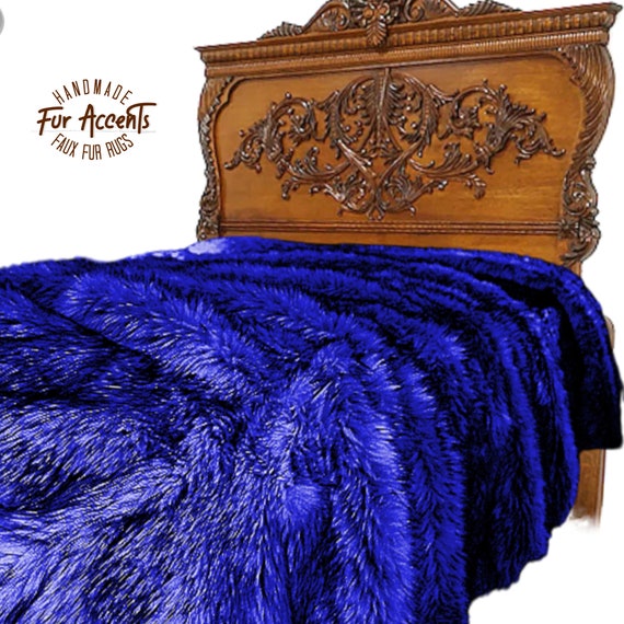 Faux Fur Bedspread, Black Tip Husky, Designer Bedspread, Matching Shams, Throw Blankets Available Hand made USA, Bedding by Fur Accents USA,