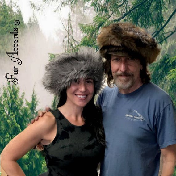 FUR ACCENTS Faux Fur Wolf Cap - Hat -  Unisex - Hipster Cool - One Size