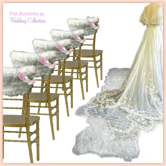 Fluffy Soft Faux Fur Chair Caps Slip Covers Shaggy Shag Fake Fur Perfect for Weddings Parties Special Events Quinceanera Ball Room 60 Colors