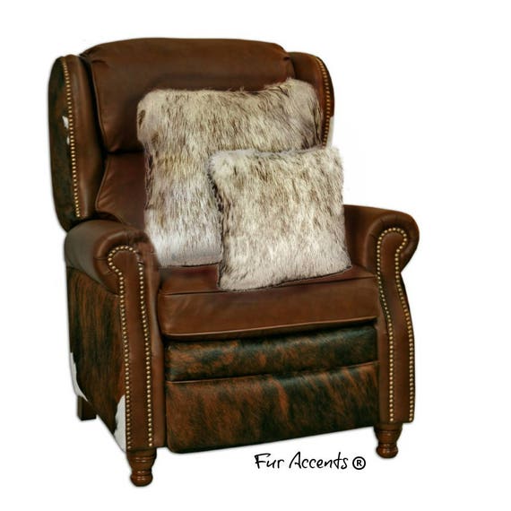 1 Plush Faux Fur Pillow - Sham - Cover - Plush Shag Sheepskin - 3 New Sizes - Brown or Black Tip  - Designer Throw - Toss -  Fur Accents USA