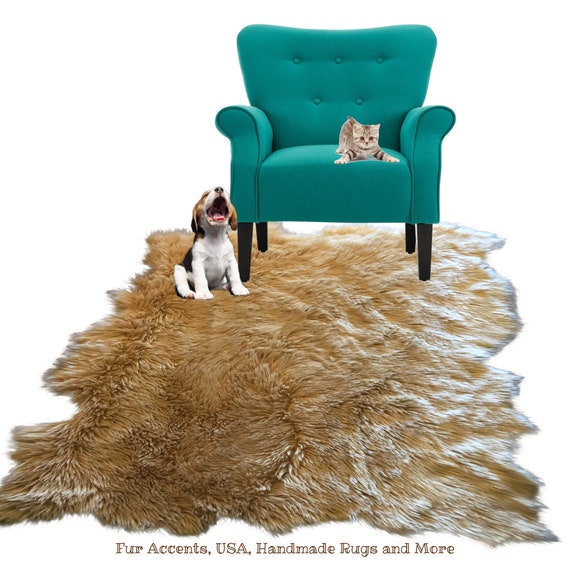 Random Shape Sheepskin Rug. Realistic. Faux Fur. Area Rug. Lodge Cabin. Throw Rug. Old Fashion. Rustic. Cottage Decor.