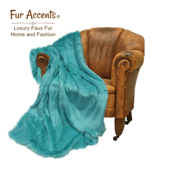 Plush Faux Fur Throw Blanket - Bedspread -  Comforter or Duvet - 25 New Colors - Shag Luxury Fur - Minky Cuddle Lining - Fur Accents - USA