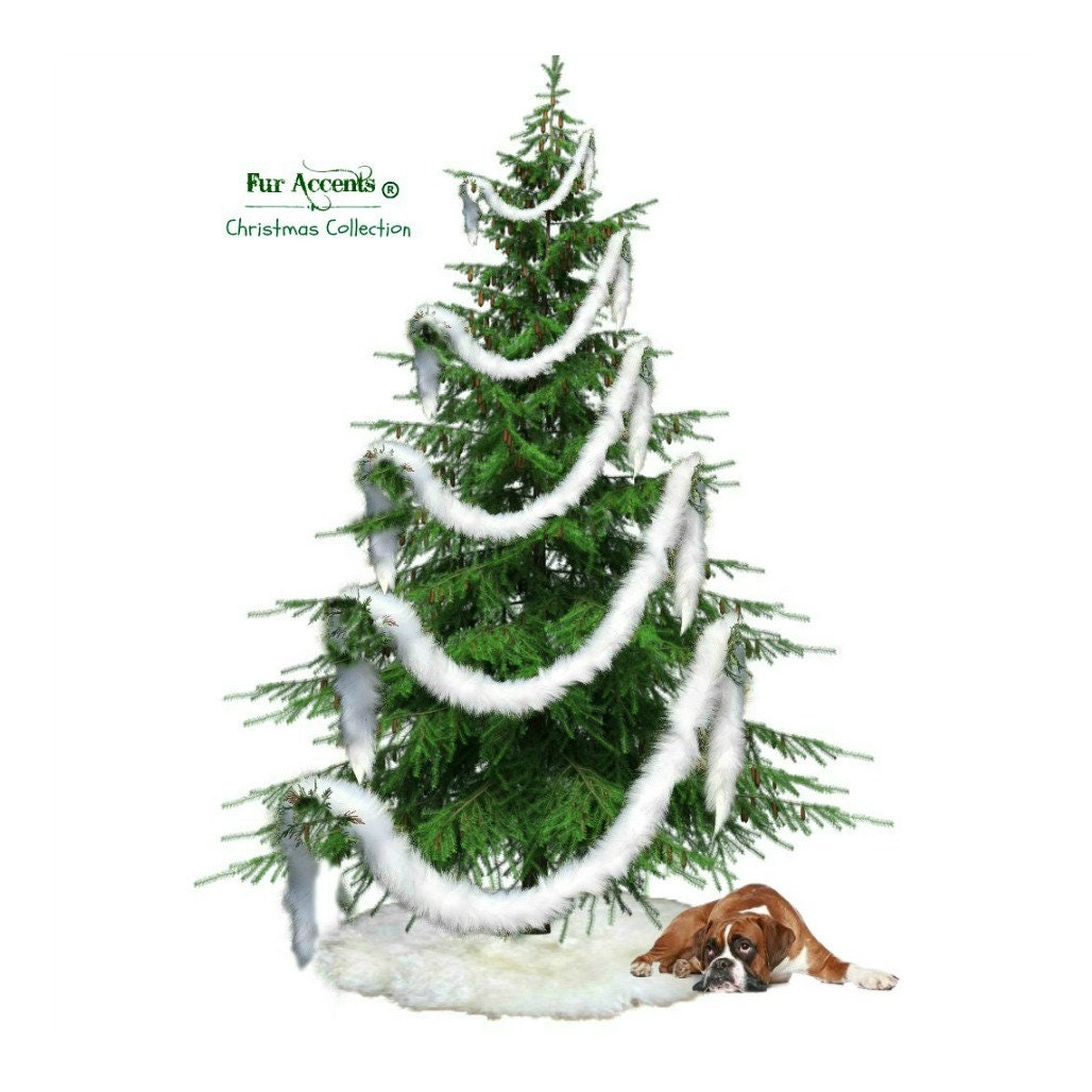 Faux Fur Christmas Tree Garland Shaggy Faux Snow Sheepskin Strand