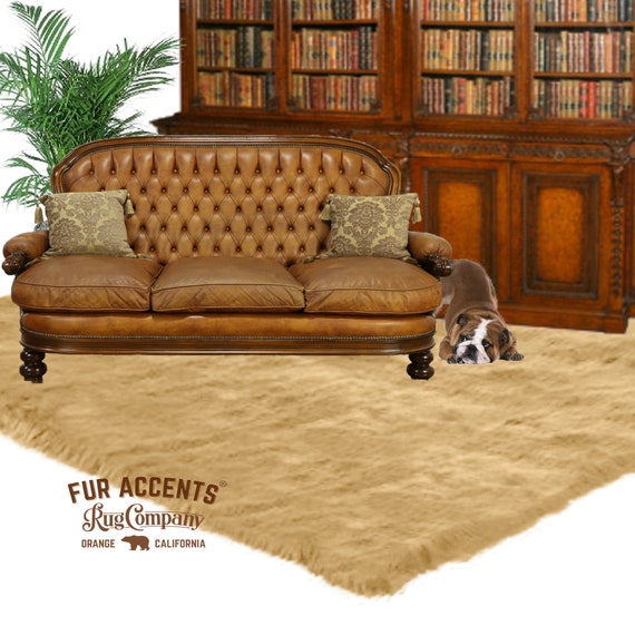 Plush Faux Fur Area Rug - Shaggy Thick Sheepskin - Rectangle Shape Pelt Design  - Throw 6 Colors Designer Art Rug by Fur Accents USA