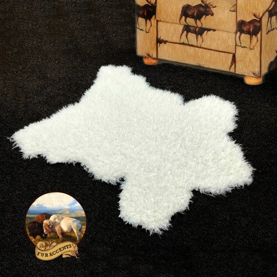 Bear Skin Rug,Plush Faux Fur Area Rug, Luxury Fur Thick White Shaggy Sheepskin,Sierra Bear Shape, Designer Throw Carpet - Fur Accents USA