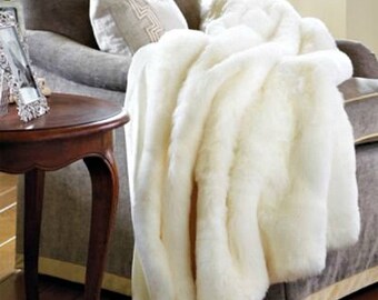 White plush throw hotsell