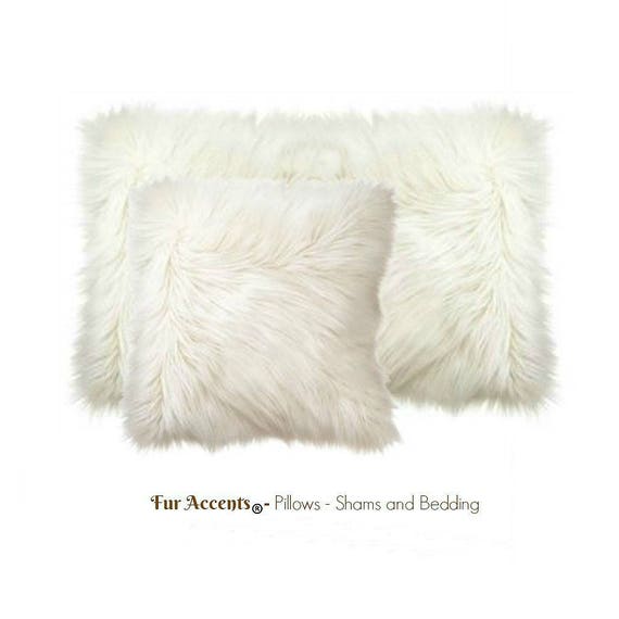 Plush Faux Fur Pillow - Sham - Cover - Plush Shag - Sheepskin - 3 New Sizes - Colors  - Designer Throw - Toss -  Fur Accents USA