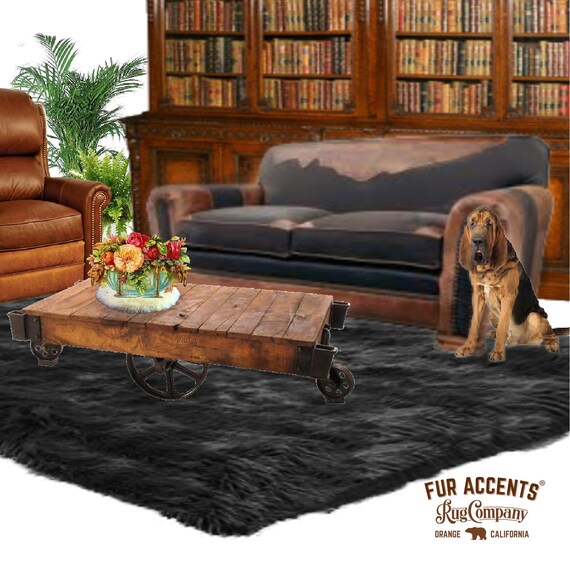 Plush Faux Fur Area Rug - Shaggy Thick Sheepskin - Rectangle Shape Pelt Design  - Throw 6 Colors Designer Art Rug by Fur Accents USA