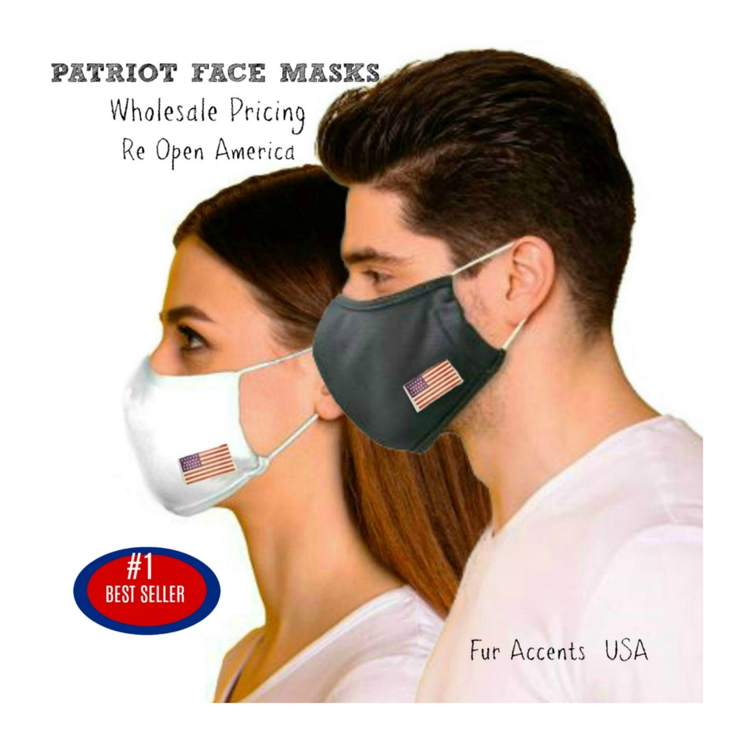 WHOLESALE Face Masks With U S A Flag Bulk Discount Buy 100 and