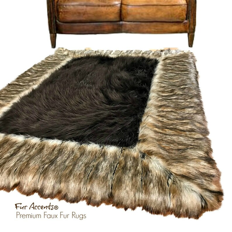 Faux Fur Throw Area Rug Shag Rug With Beautiful Ribbed Fox Etsy