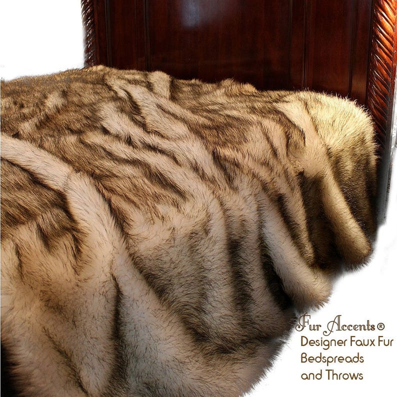 Plush Faux Fur Throw Blanket Bedspread Luxury Long Hair Etsy