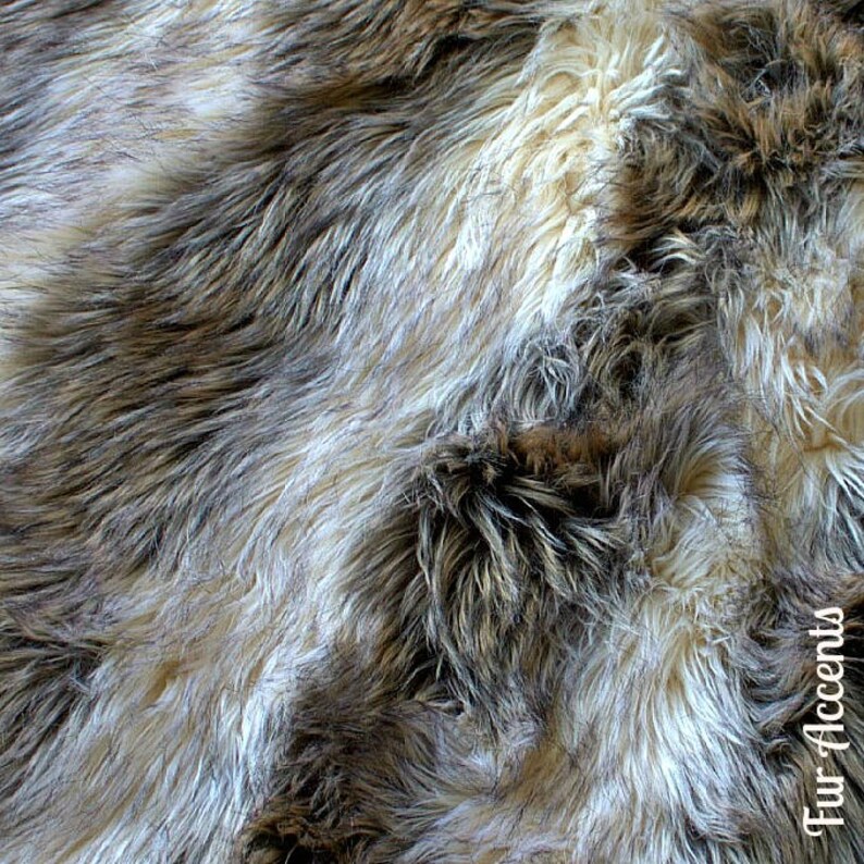 Classic Faux Fur Fireplace Mantle Scarf Gray Stripe Wolf Etsy
