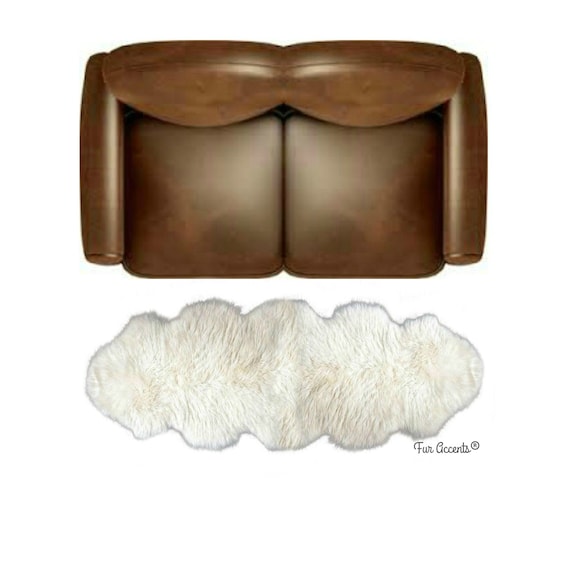 Plush Faux Fur Area Rug - Shaggy Thick Sheepskin -Double Sheep,Multi Pelt Design, Sofa Cover 6 Colors Designer Art Rug by Fur Accents USA