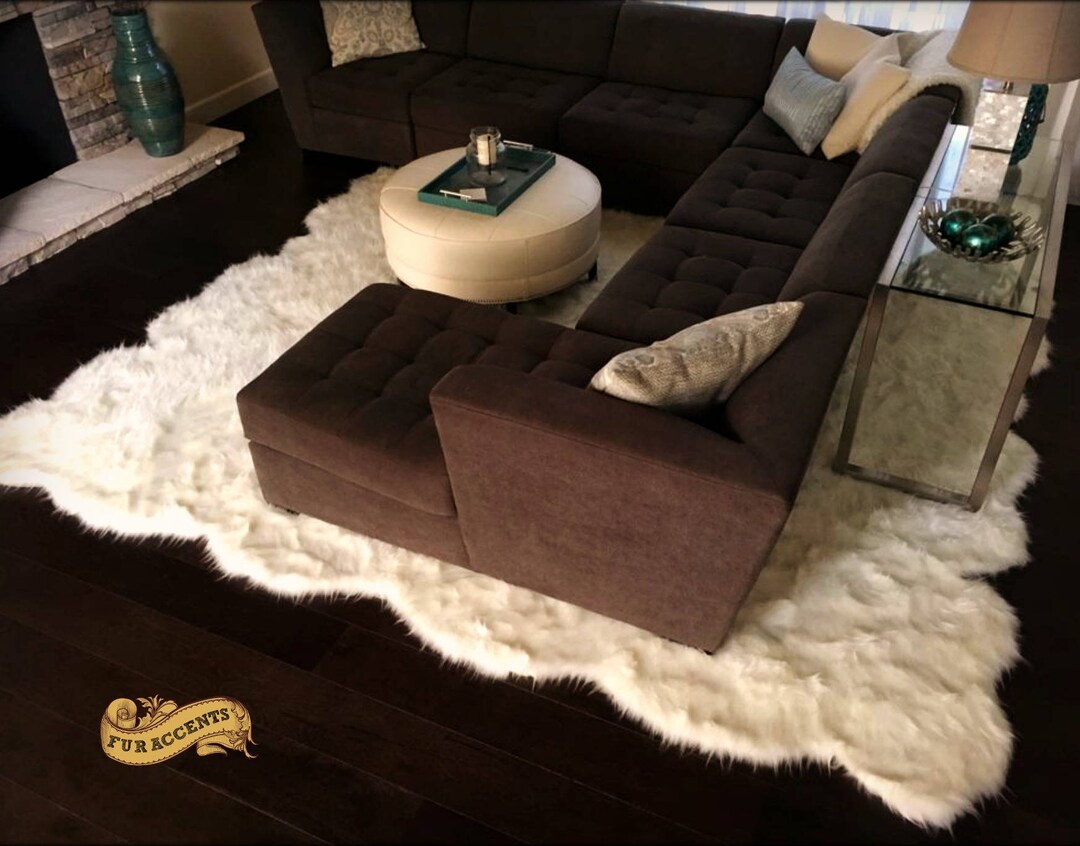 Plush Faux Fur Area Rug - Shaggy Thick Sheepskin - Country Edge ...