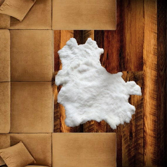 Plush Luxury Faux Fur, Sheepskin, Pelt Rug, Thick Shaggy Random Sheepskin, White, Off White, Black, Brown, Designer Carpet, Fur Accents USA