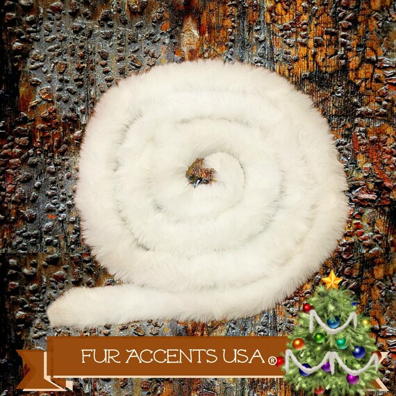Faux Fur Bunny Christmas Tree Garland - Shaggy - Soft Faux Snow - Strand - Ornament - Tree Trim - Decoration -  Fur Accents Exclusive - USA