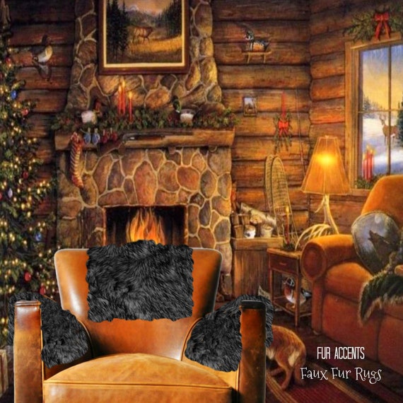 Faux Fur Wolf, Sofa Arm Cover, Headrest Protector, Doily, Loveseat, Chaise, Chair Caps, Pad, Theater Seat,  Recliner Back Fur Accents USA