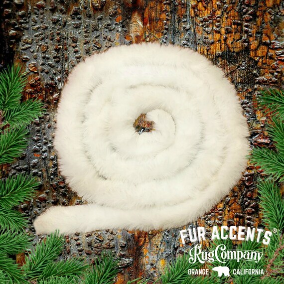 Faux Fur Christmas White Tree Garland,Shaggy White Arctic Fox,Strand,Snow Flake Ornament,Stairway Trim,Mantle Decoration,2" Fur Accents-USA