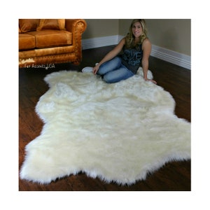 Plush Faux Fur Area Rug - Luxury Fur Thick Shaggy Polar Bear Pelt  - Bear Skin Rug - Fur Accents USA