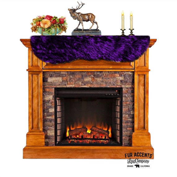 Plush Faux Fur Fireplace Mantle Scarf- Luxury Golden Wolf Fur - Dresser - Hutch - Buffet - Table Runner - Fur Accents Originals USA