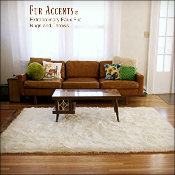 Faux Fur Area Rug - Shaggy Carpet - Sheepskin - Rectangle - Designer Throw Rug - Fur Accents USA